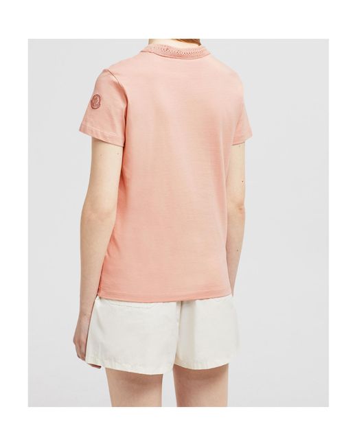 Moncler Pink Crochet Accent T-Shirt