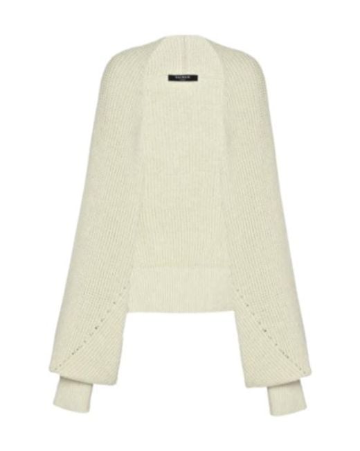 Balmain Natural Long-Sleeved Knitwear