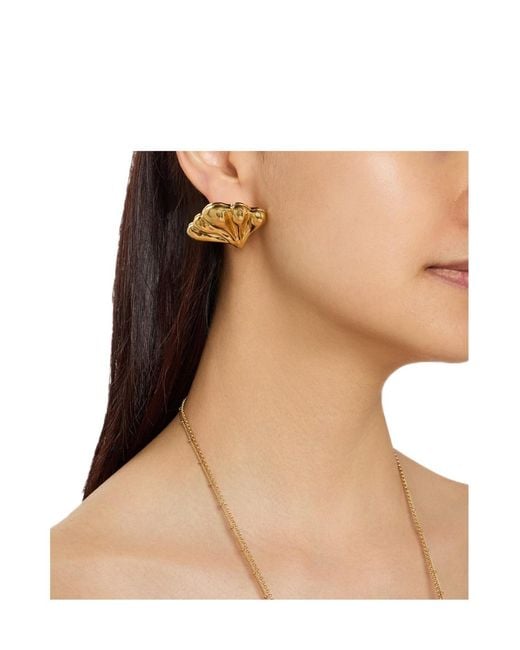 Chloé Metallic Golden Shell Earrings