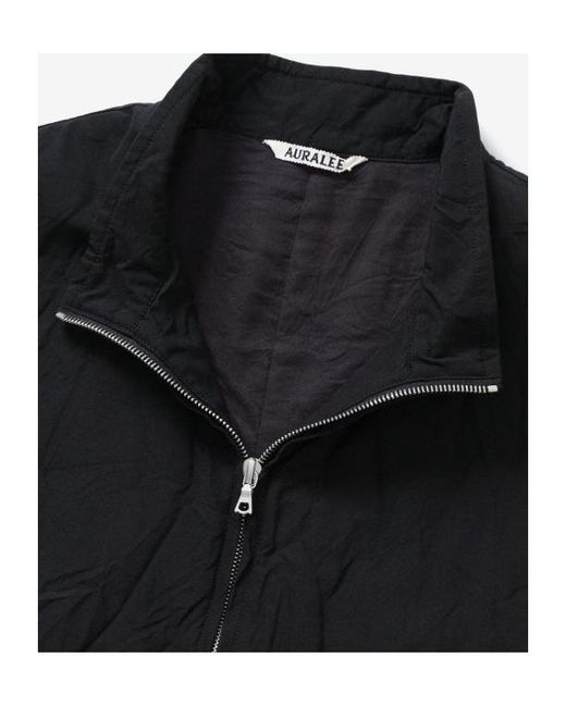 Auralee Black Wool Zipper Vest for men