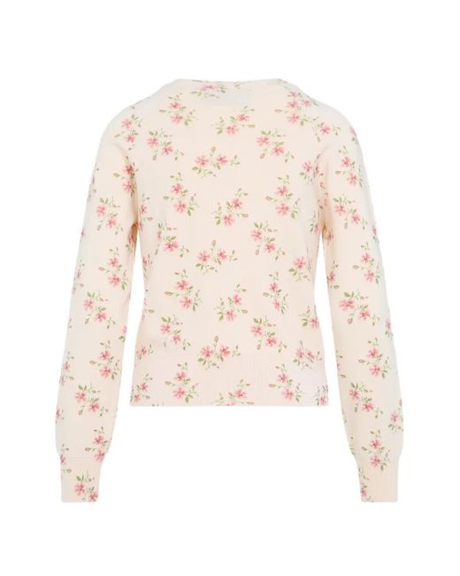 Simone Rocha Natural Shrunken Floral Cardigan
