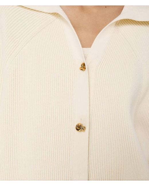 Bottega Veneta Natural Long Sleeved Knitted Cardigan