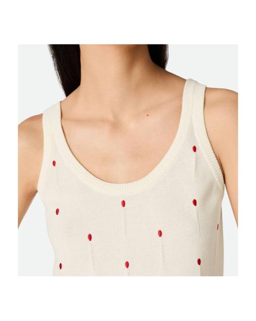 Bottega Veneta White Embroidered Matches Tank Top