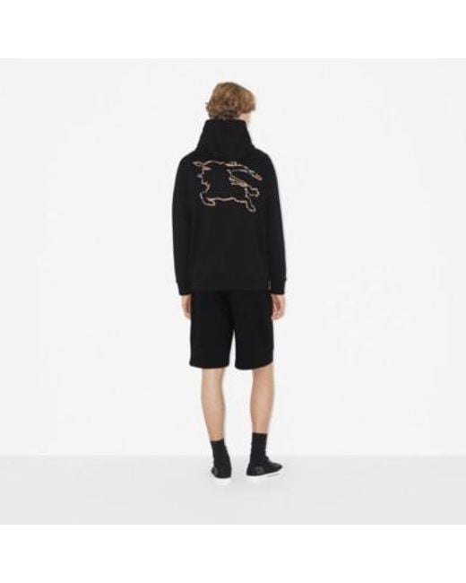 Burberry Black Drawstring Long-Sleeved Hoodie for men