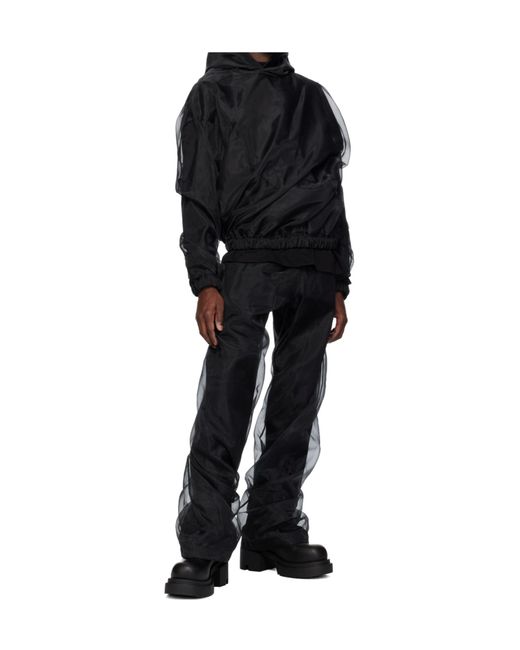 we11done Black Layered Trousers for men