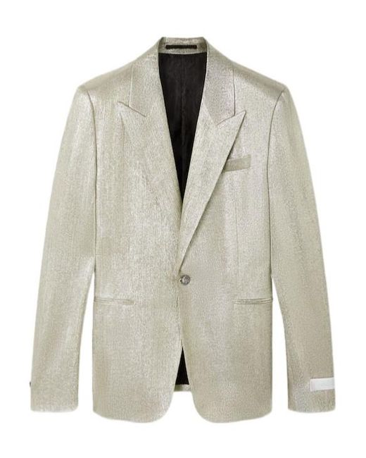 Versace Gray Lurex Thread Single-Breasted Blazer for men