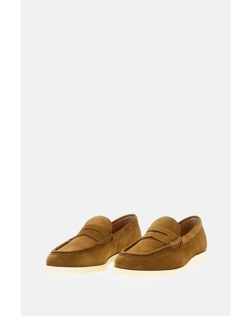 Tod's Brown Topstitching Penny Loafers for men