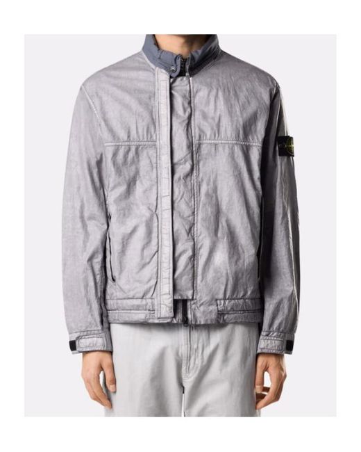 Stone Island Gray Raw Plated-Ovd Jacket for men