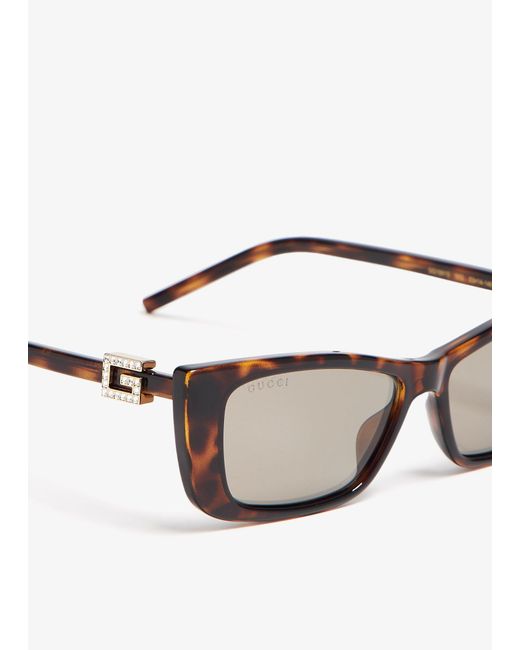 Gucci White Cat Glasses Frame Sunglasses