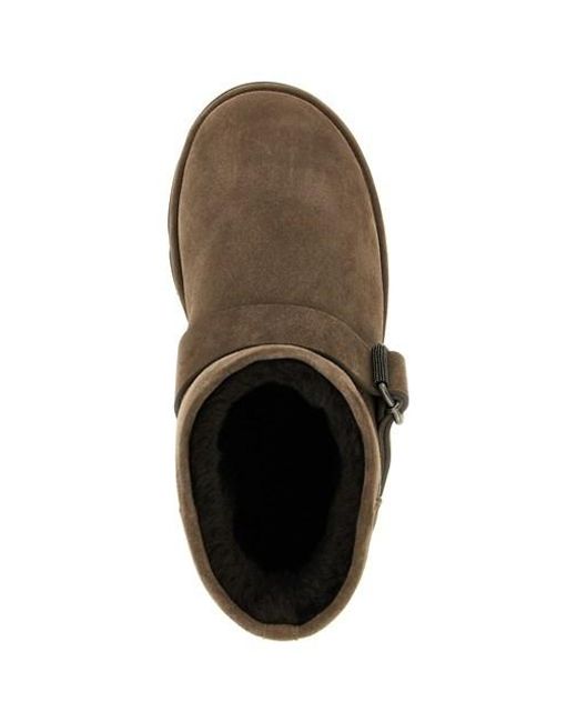 Brunello Cucinelli Brown Monile Detailed Buckle Strap Ankle Boots
