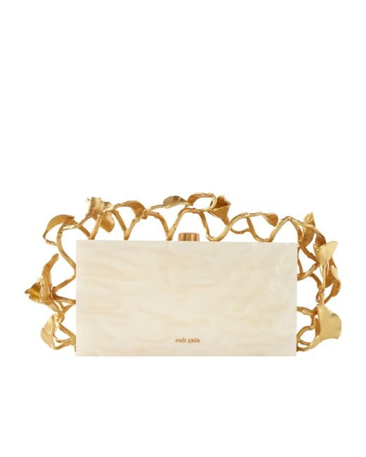 Cult Gaia Natural Fana Marbled Acrylic And-Tone Clutch