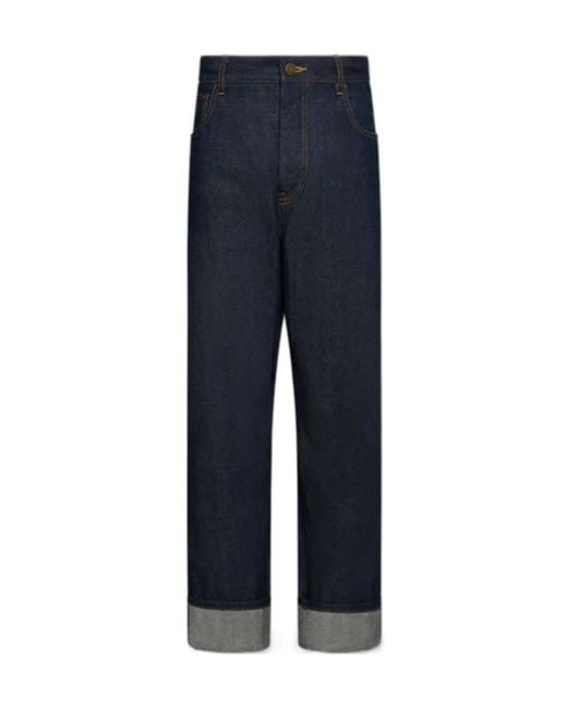 Thom Browne Blue Selvedge Denim 5-Pocket Trousers for men