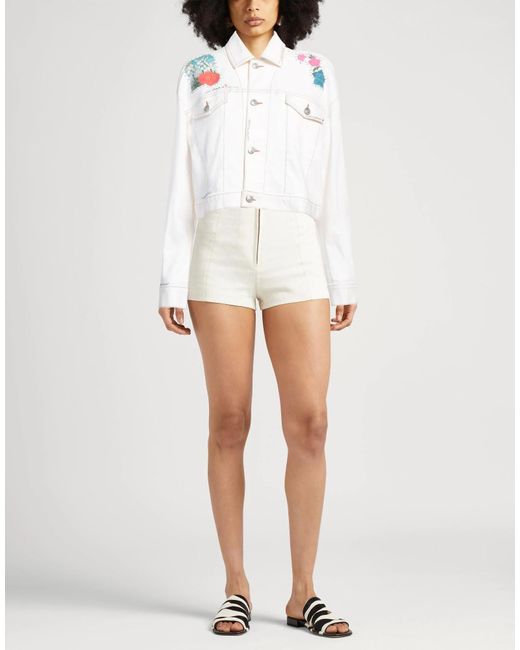 Marni White Embroidered Denim Jacket