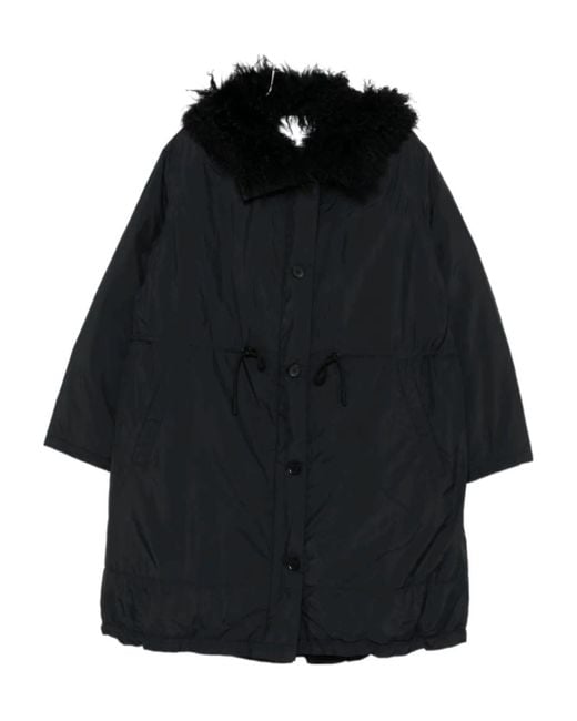 Yves Salomon Black Faux Fur-Trim Jacket