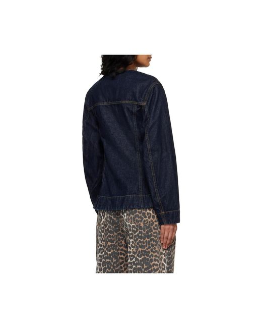 Ganni Blue Long-Sleeved Denim Jacket