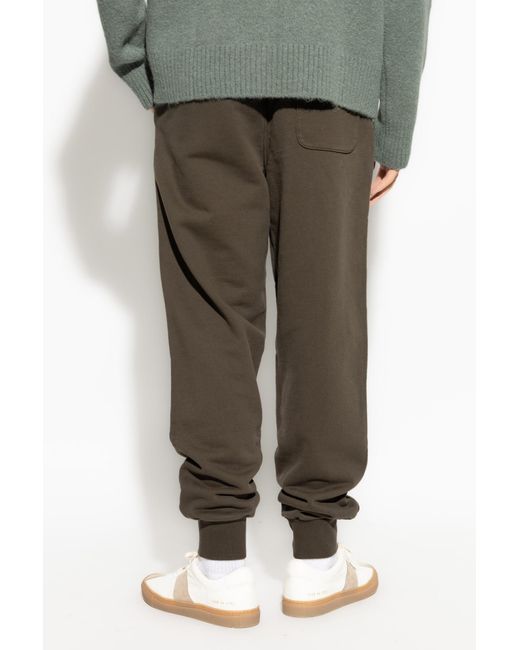 AMI Green Logo Detailed Drawstring Sweatpants for men