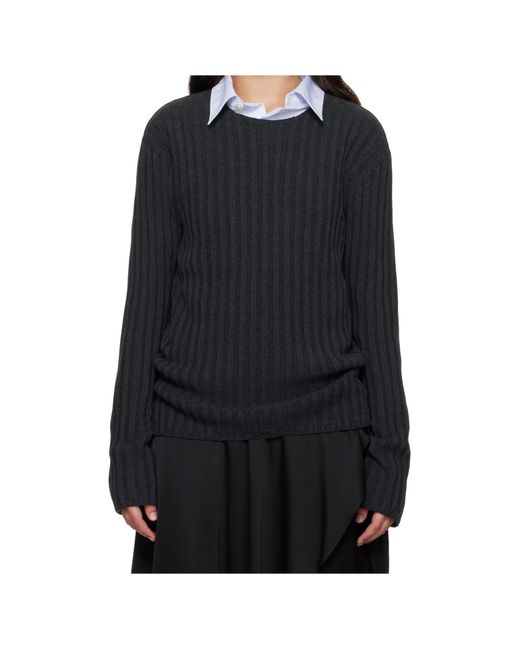 Acne Black Ribbed Jumper for men