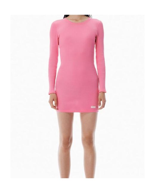 Alexander Wang Pink Long-Sleeve Loungewear Minidress