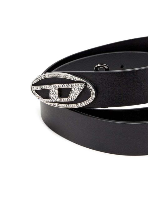 DIESEL White B-1Dr-Layer Embellished Belt