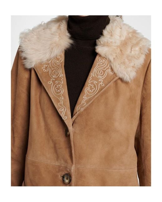 Rixo Brown Cienna Leather Coat