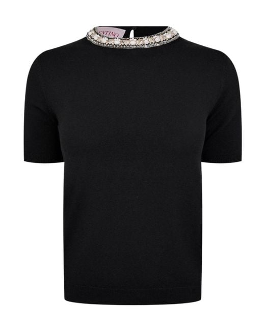 Valentino Black Short-Sleeved Sweater