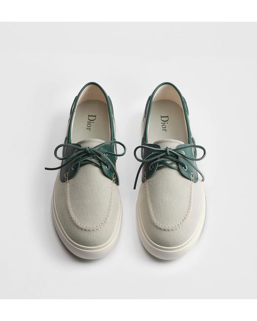 Dior Green Iviera Chester Boat Shoe for men