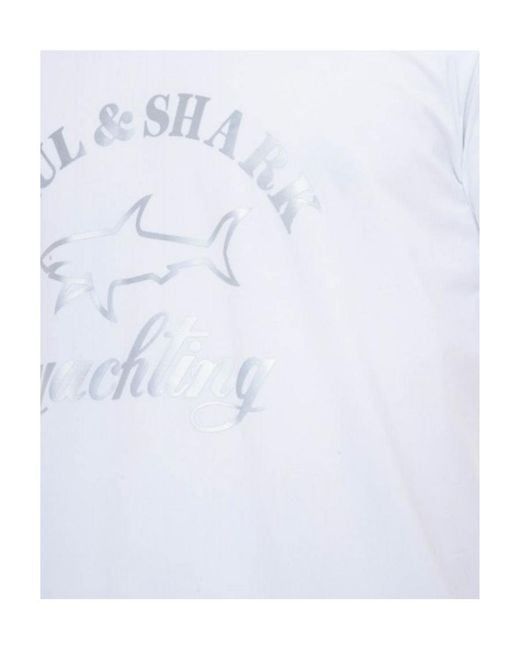 Paul & Shark White T-Shirt With Round Neck And Short Sleeves for men