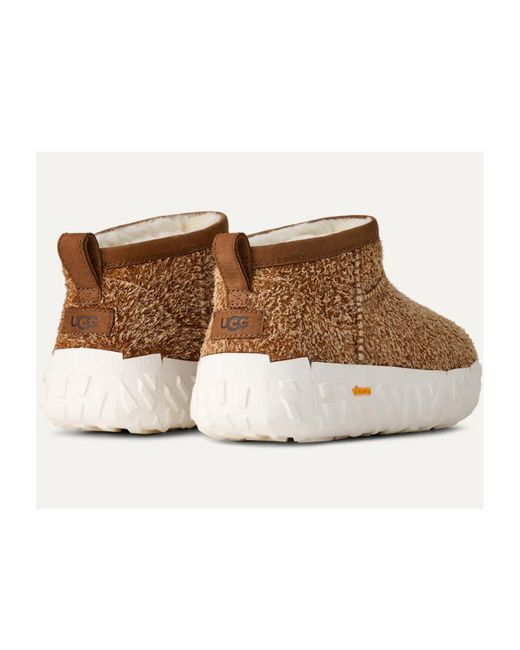 Ugg Brown Classic Ultra Mini Suede Textured Boots for men