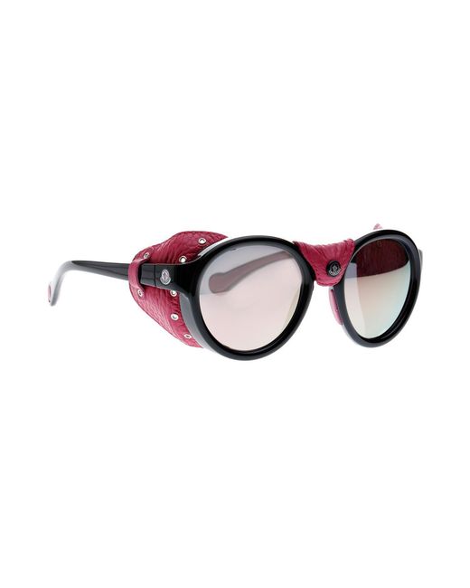 Moncler White Eyewear Leather Blinder Oval Sunglasses for men
