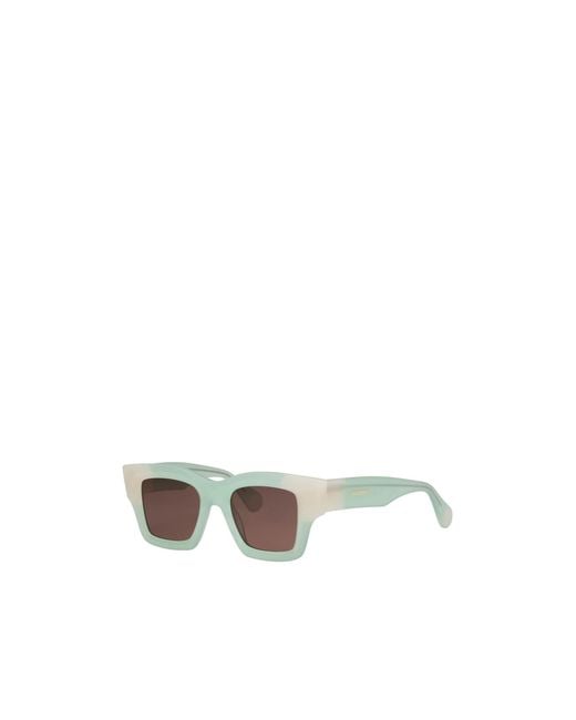 Jacquemus White Rectangular Plastic Sunglasses