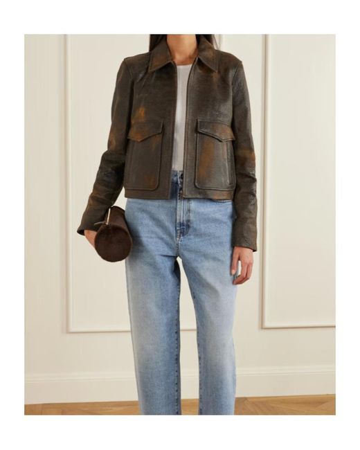 Jonathan Simkhai Green Textured-Leather Jacket