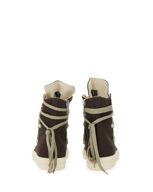 Rick Owens Brown Lace-Up Zip Sneakers for men