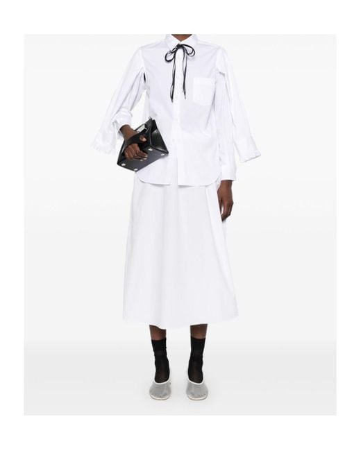 Comme des Garçons White Long Sleeve Shirt