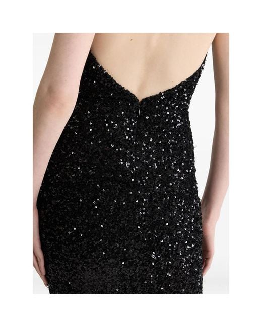 Patou Black Sequinned Halterneck Maxi Dress