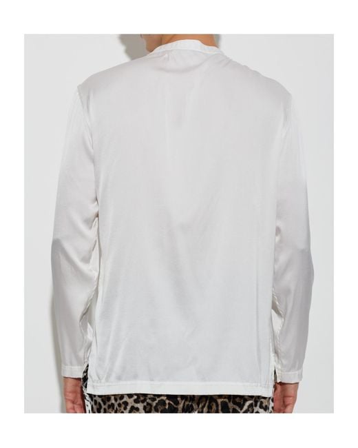 Tom Ford White Silk-Blend Pajama Shirt for men