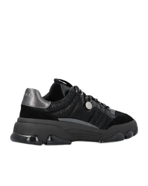 Pinko Black Glitter-Panelled Chunky Sneakers