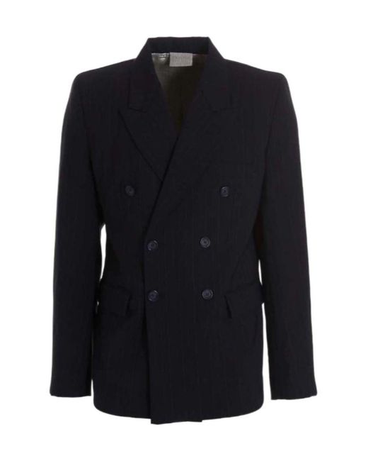 VTMNTS Blue Double Breasted Tailored Blazer for men