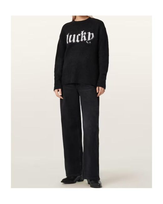 AllSaints Black Lucky Intarsia Sweater