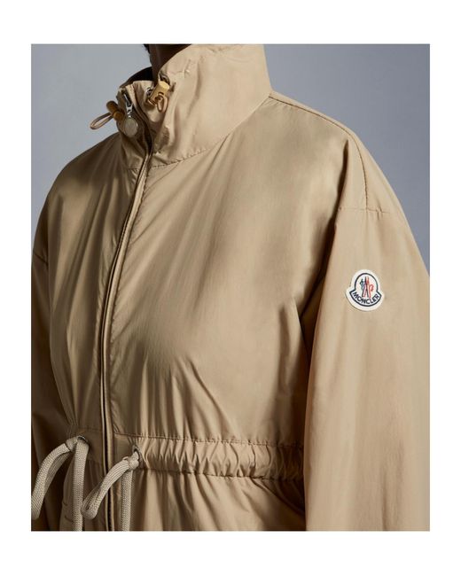 Moncler Natural Iadi Logo Patch Drawstring Jacket