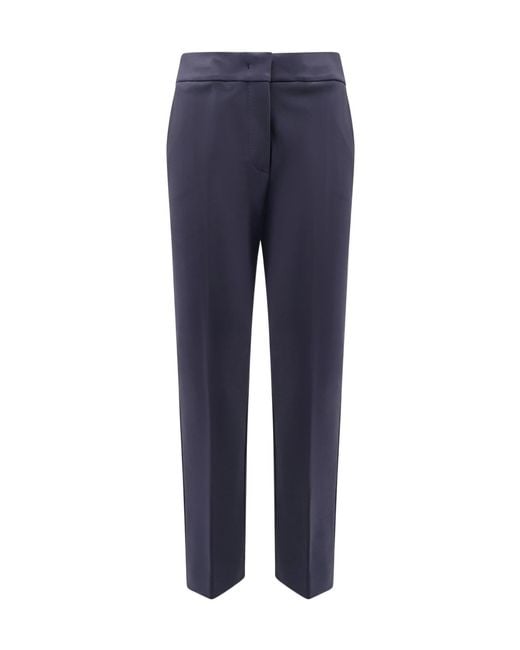 Max Mara Blue Straight-Leg Casual Pants