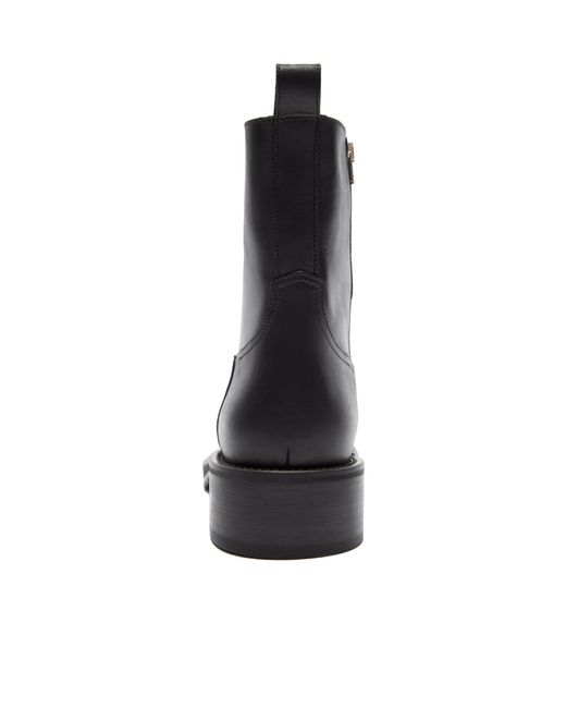 Acne Black Leather Waxed Boots for men