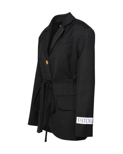 Patou Black Long-Sleeved Casual Jacket