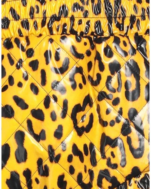 Dolce & Gabbana Yellow Leopard Print Stretch Shorts