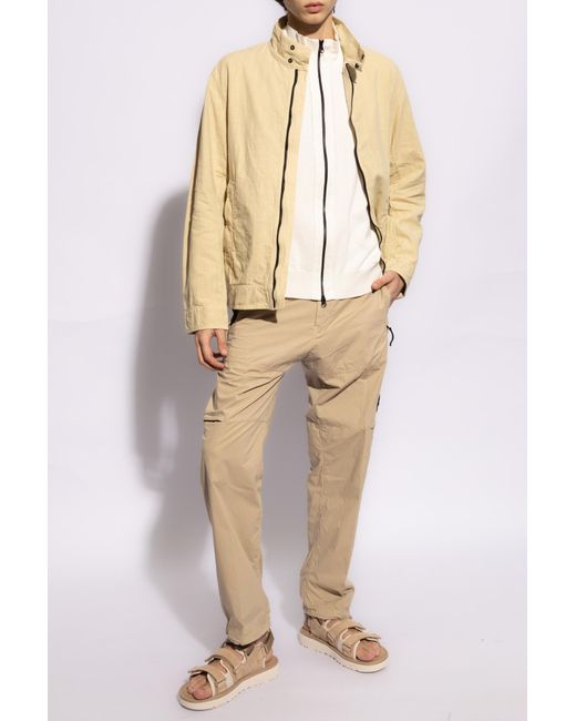 Stone Island Natural Compass-Badge Tapered Trousers for men