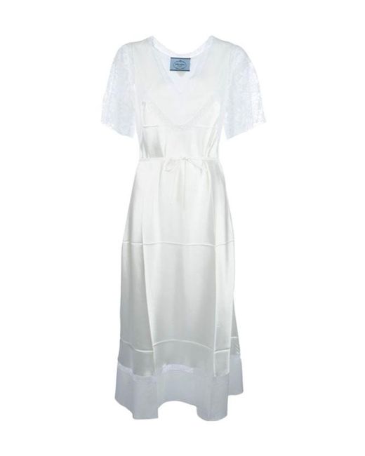 Prada White Short Sleeve Dress