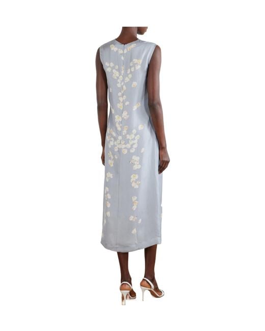 Altuzarra White Floral-Print Silk-Twill Midi Dress