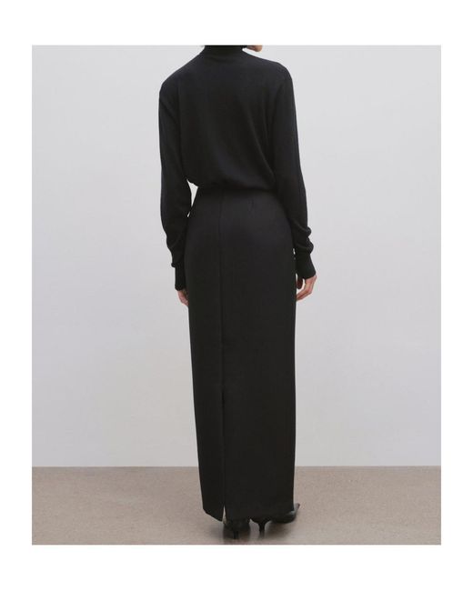 The Row Black Bartelle Wool Skirt