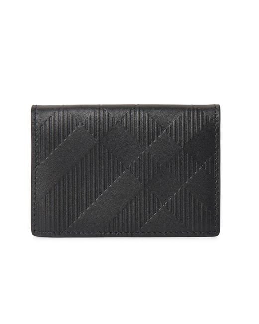 Burberry Black Check Pattern Bi-Fold Wallet for men