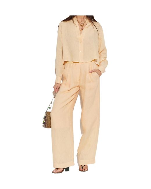Forte_forte Natural Elastic Waist Casual Pants