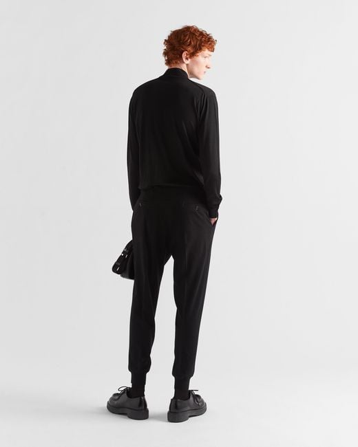 Prada Blue Superfine Wool Turtleneck Sweater for men
